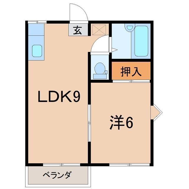 メゾンローズA(1LDK/1階)の間取り写真