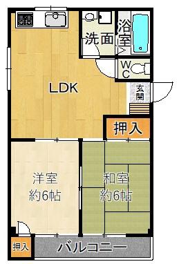 メゾンルミエール(2LDK/1階)の間取り写真