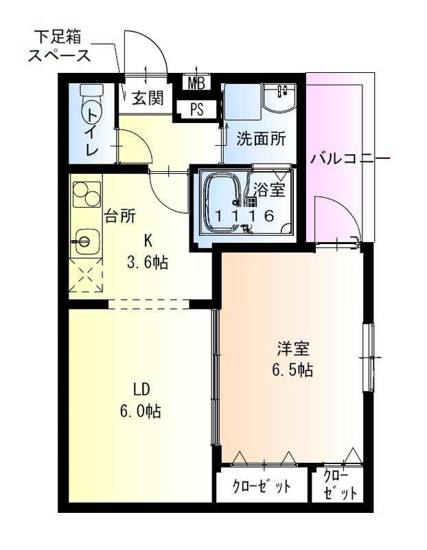 フジパレス西取石Ⅲ番館(1LDK/3階)の間取り写真
