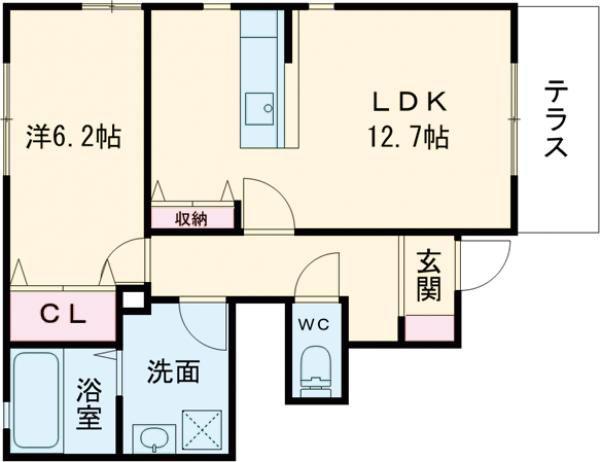 サンサージュ加納原田II(1LDK/1階)の間取り写真