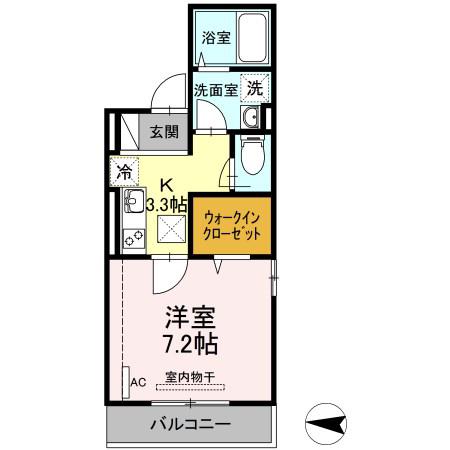 エスペランサ311(1K/1階)の間取り写真