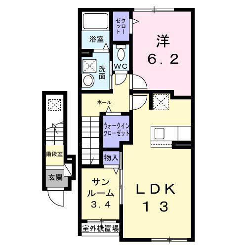 カムラフォレスト(1LDK/2階)の間取り写真