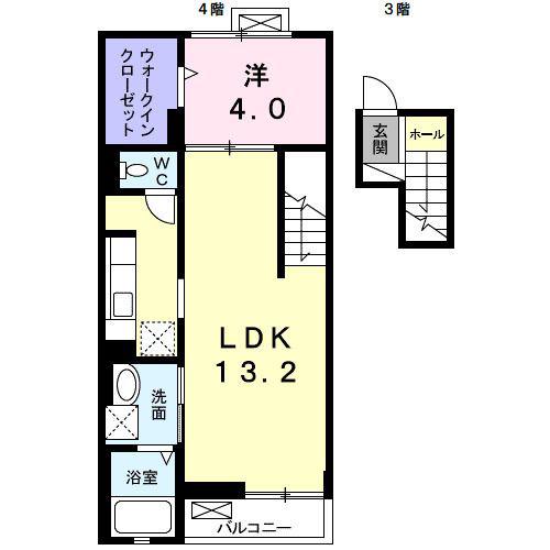 エトルリア・MIHO(1LDK/4階)の間取り写真