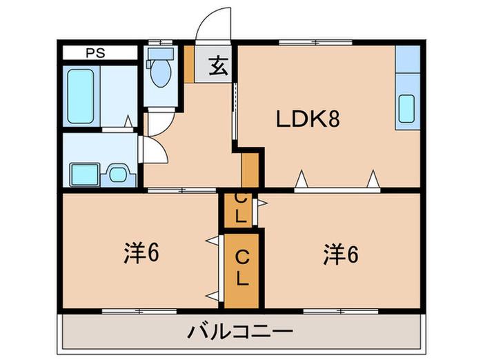 RICE STONE(2LDK/3階)の間取り写真