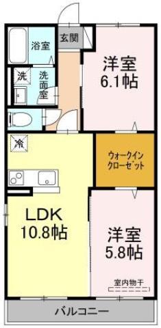 ベルティルミナス(2LDK/3階)の間取り写真