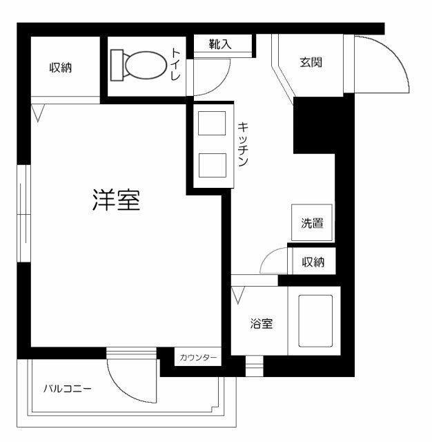 プレール・ドゥーク新中野(1K/1階)の間取り写真