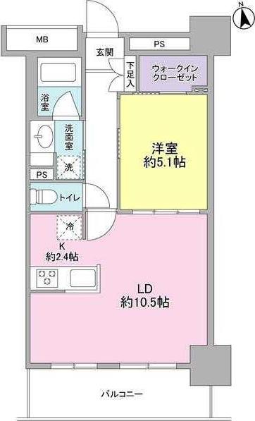 スタイリオ品川中延(1LDK/4階)の間取り写真