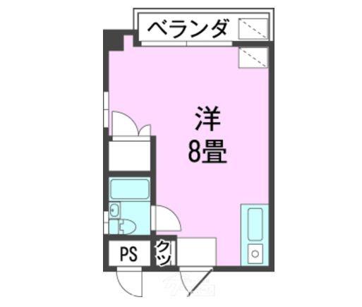 フェミニンM(ワンルーム/2階)の間取り写真