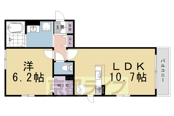 エスポワールブリイエII(1LDK/2階)の間取り写真