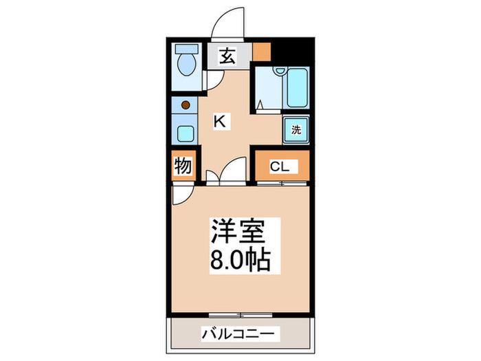 リバ-サイド二色の浜(1K/1階)の間取り写真