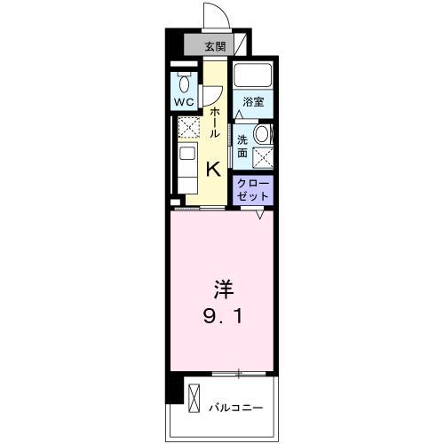 セントラルヒルズ昭和町(1K/10階)の間取り写真