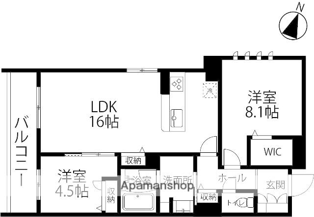 シクラシオン(2LDK/2階)の間取り写真