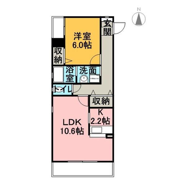 メイプル青山B(1LDK/1階)の間取り写真