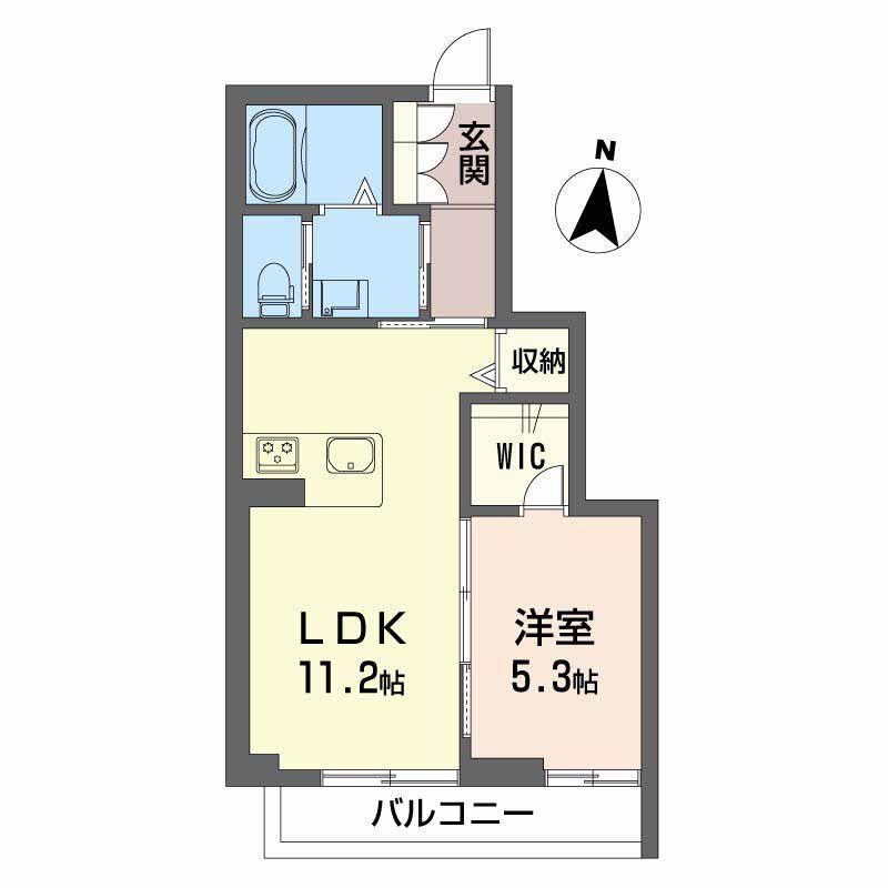 シャーメゾン葵(1LDK/2階)の間取り写真