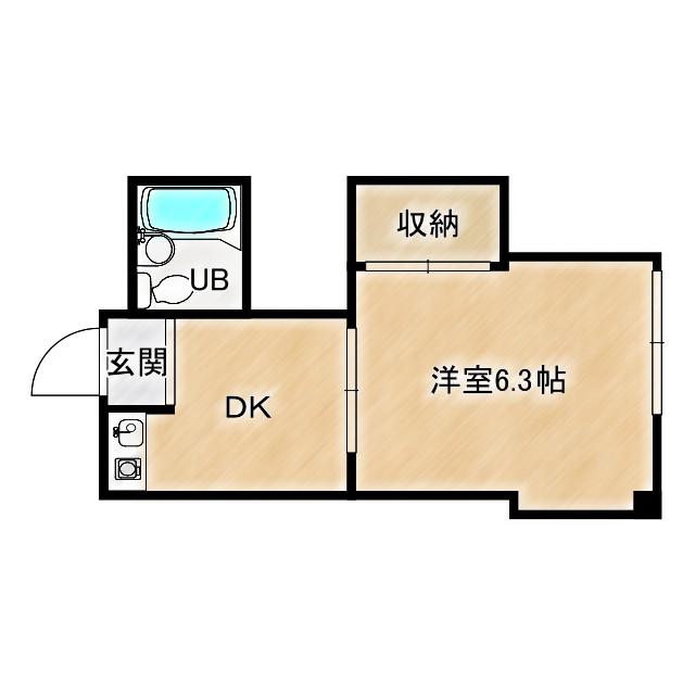 晩成ハイツ関目(1DK/1階)の間取り写真