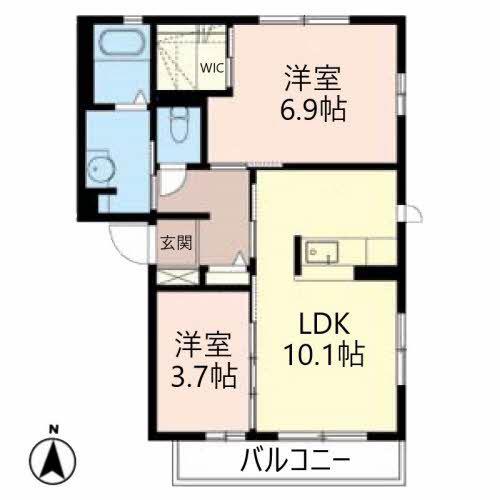 IVORY COURT(2LDK/2階)の間取り写真