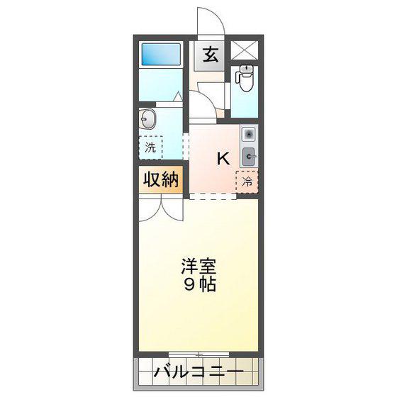 辻マンションB(1K/2階)の間取り写真