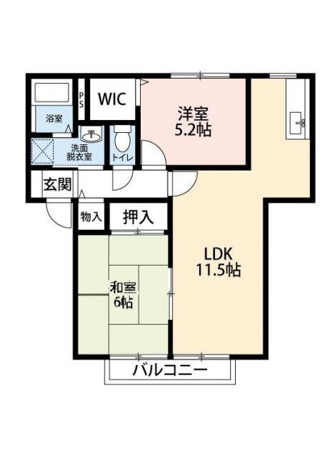 マメゾンA(2DK/1階)の間取り写真