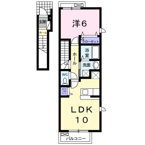 シュティル ブリーゼ(1LDK/2階)の間取り写真