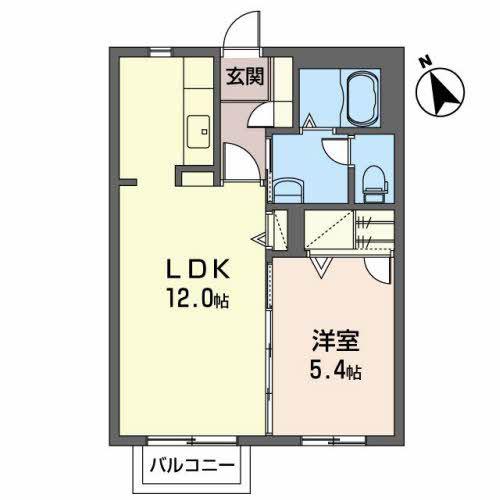 GAIA中山(1LDK/2階)の間取り写真