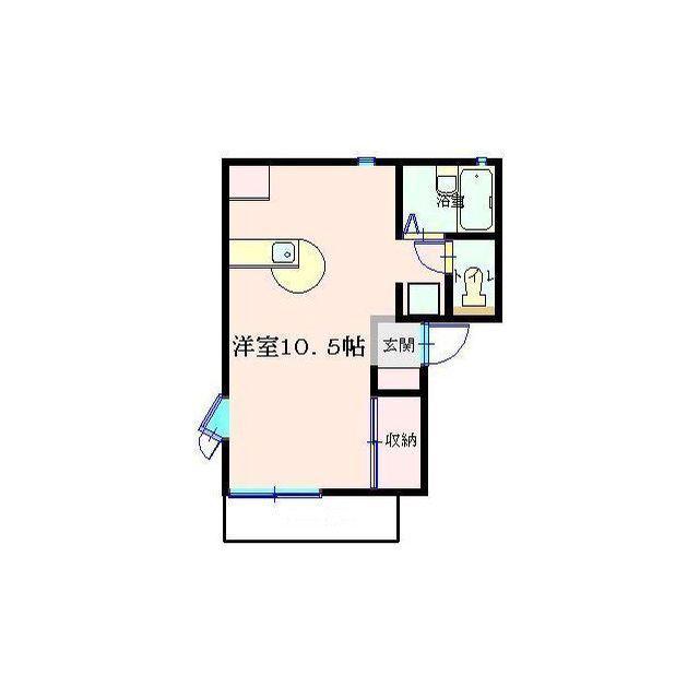ベベル6(ワンルーム/1階)の間取り写真