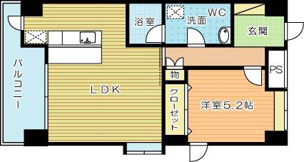 BIARRITZ(1LDK/5階)の間取り写真