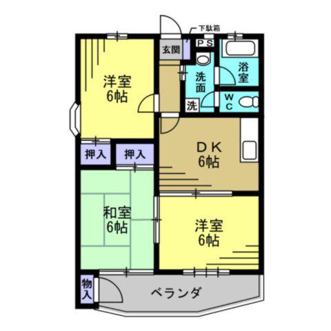 メゾン白梅(2LDK/1階)の間取り写真