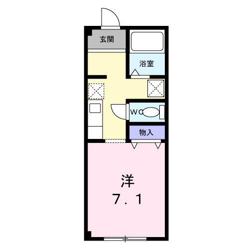 第6小見ハイツ(1K/2階)の間取り写真