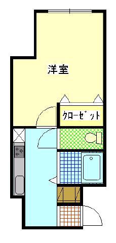 コムタベーシックス上伝馬(1K/2階)の間取り写真