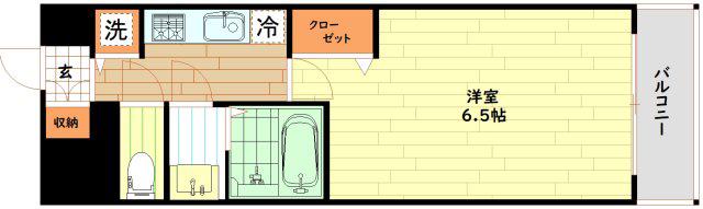 アクアプレイス天満CLASSIC(1K/4階)の間取り写真