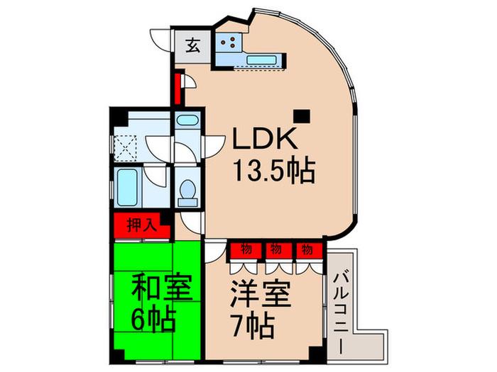 鈴和南大塚マンション(2LDK/2階)の間取り写真