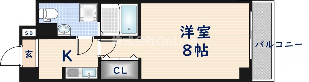 プラディオ徳庵セレニテ(1K/3階)の間取り写真