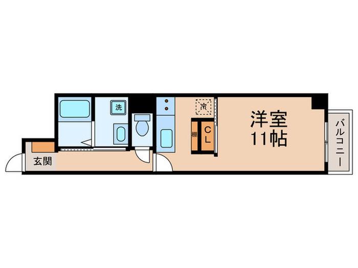 ハイム北野(ワンルーム/2階)の間取り写真