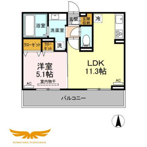 アガパンサス(1LDK/3階)の間取り写真