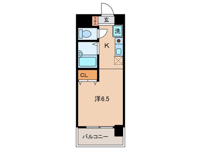 DAZUR(1K/6階)の間取り写真