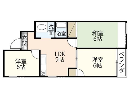 第1ISビル(3DK/6階)の間取り写真