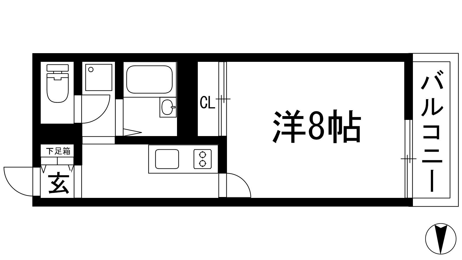 レオネクストモンブルー木部(1K/2階)の間取り写真