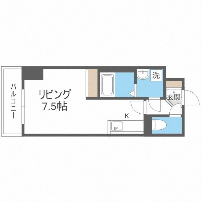 アルファスクエア北15条(1K/3階)の間取り写真