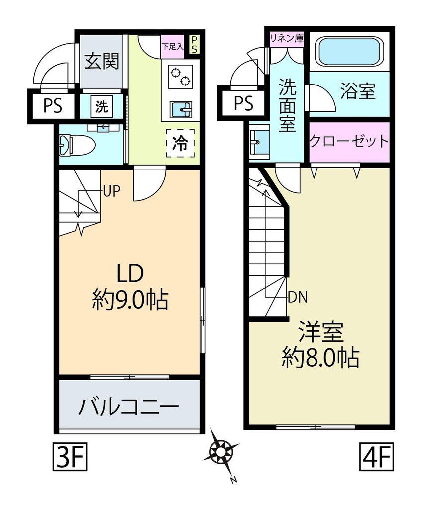 SOPHIAS高井戸(1LDK/3階)の間取り写真