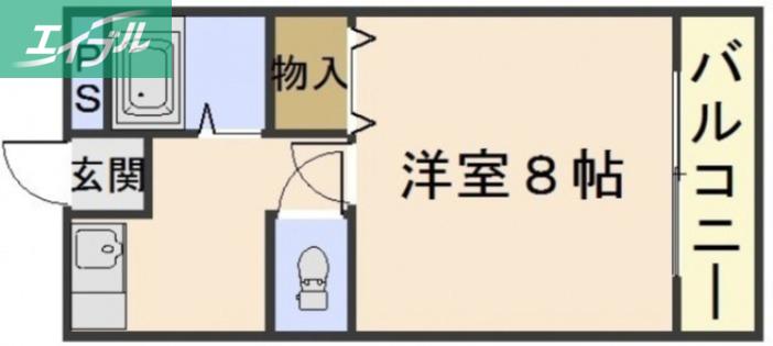 ファンテイル青江(1K/1階)の間取り写真
