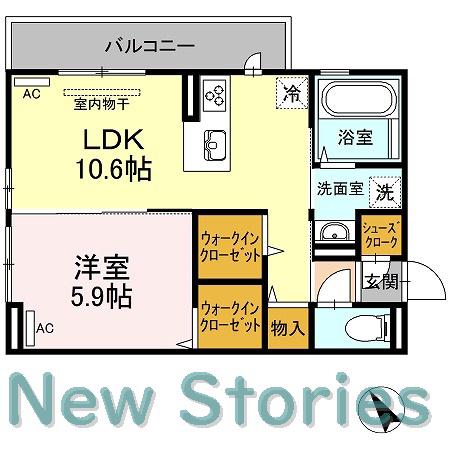 メゾン沖浜(1LDK/2階)の間取り写真