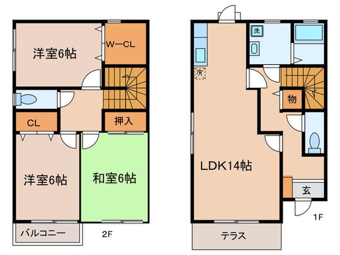 リフレッシュ1(3LDK/1階)の間取り写真