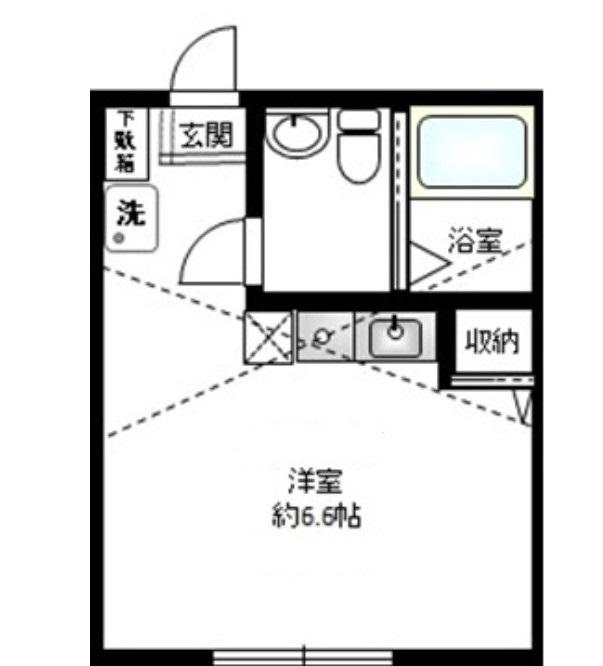 ルミエール桜ケ丘(ワンルーム/2階)の間取り写真