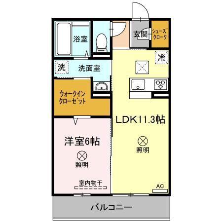 CASA NAIN(1LDK/1階)の間取り写真