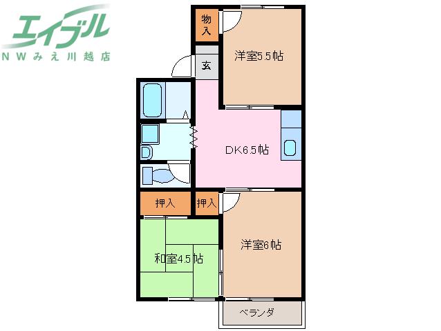勘上コーポラスII(3DK/1階)の間取り写真