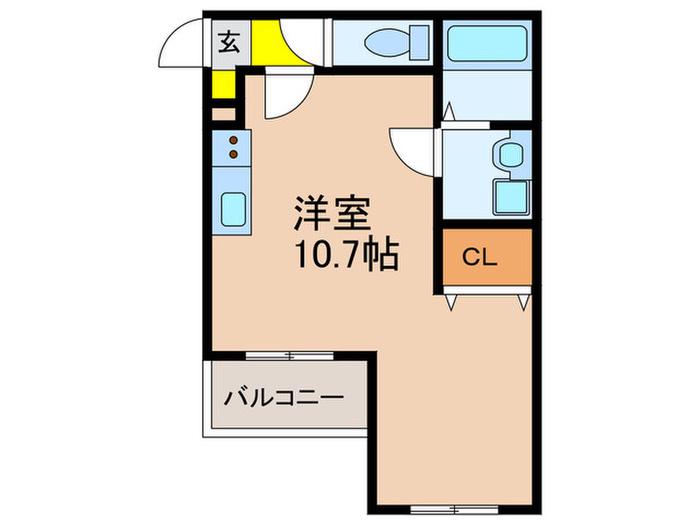 プレジール泉佐野(ワンルーム/2階)の間取り写真