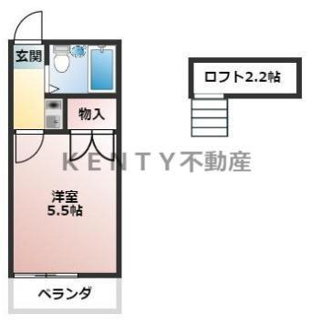 センチュリー馬込パートIII(1K/2階)の間取り写真
