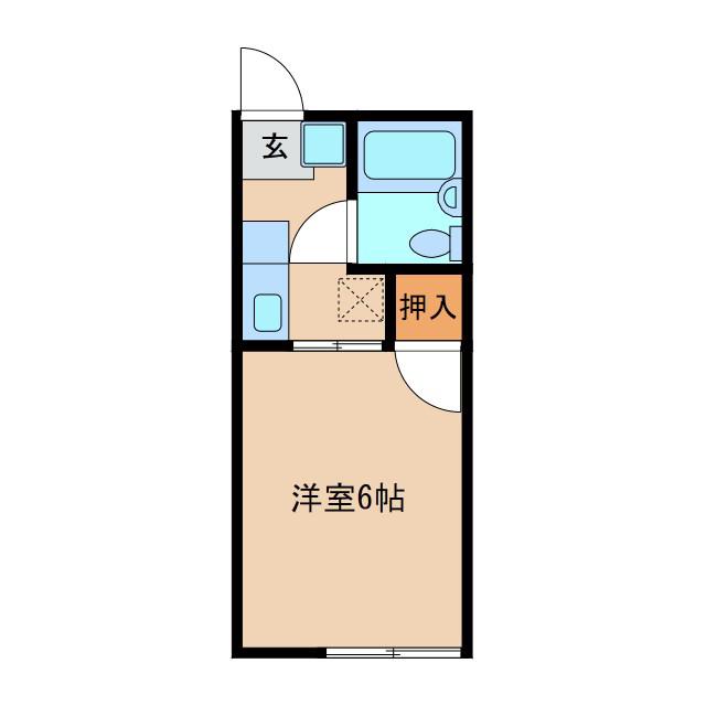 シティハイムつくばね(1K/1階)の間取り写真