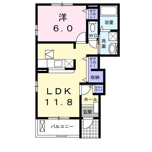 アルビレオ(1LDK/1階)の間取り写真
