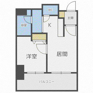 プライヴェル山鼻壱番館(1LDK/9階)の間取り写真